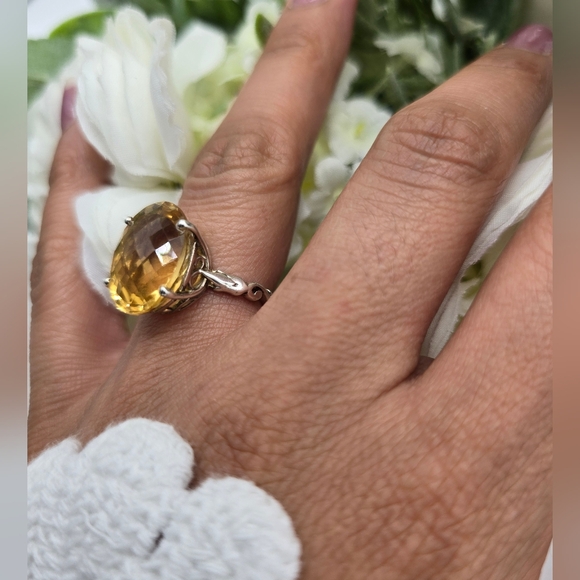 ♥️ LOVELY CITRINE STERLING SILVER RING - Picture 3 of 11